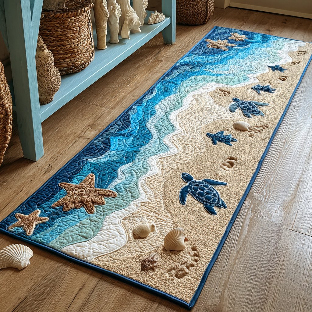 Turtle Path Runner Carpet Runner Rug - Cute Pet Design | Animal Printed Runner Rug