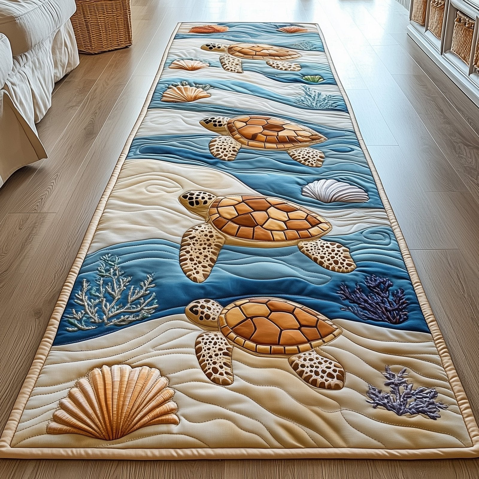 Turtle Runner Rug - Cute Pet Design | Animal Printed Runner Rug