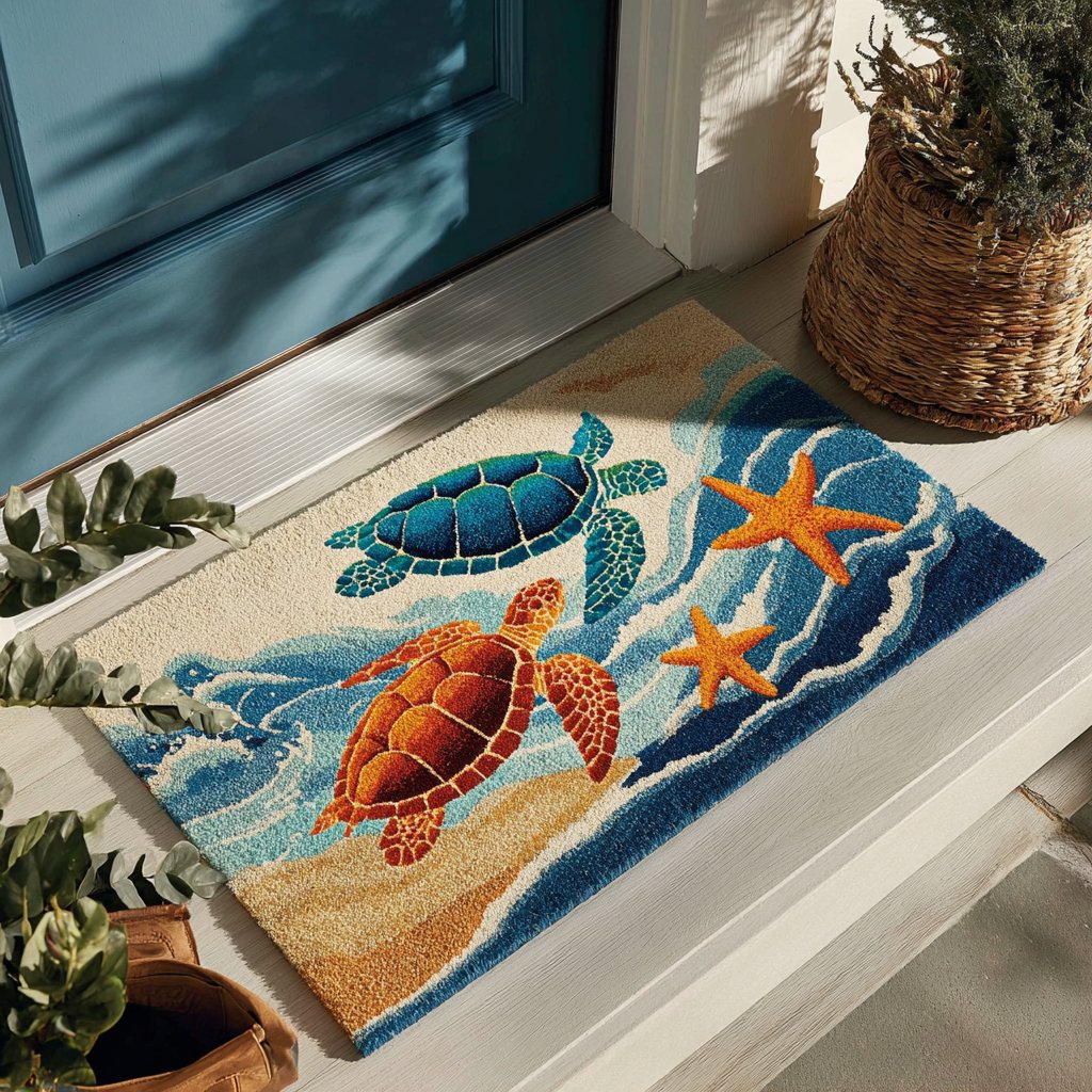Turtle Shell Doormat - Cute Animal Design | Printed Welcome Doormat