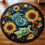 Turtle Sway Round Mat Rug - washable non-slip printed rug