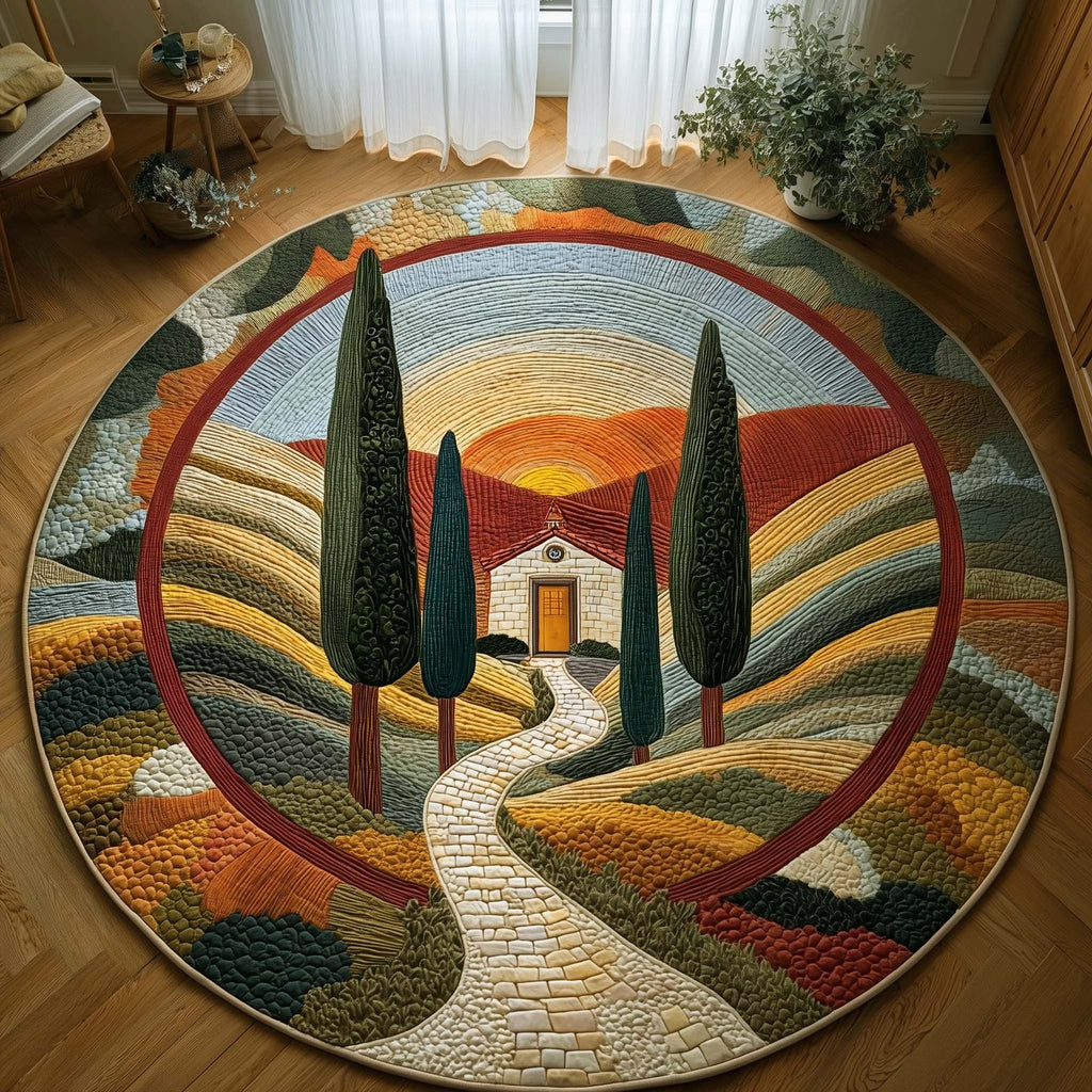 Tuscan Path Round Mat Rug - Nature Design | Serene Home Decor