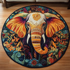 Tusker Terrain Round Mat Rug - washable non-slip printed rug