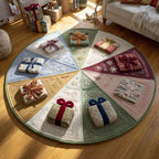 Twelve Gifts Round Mat Rug - washable non-slip printed rug