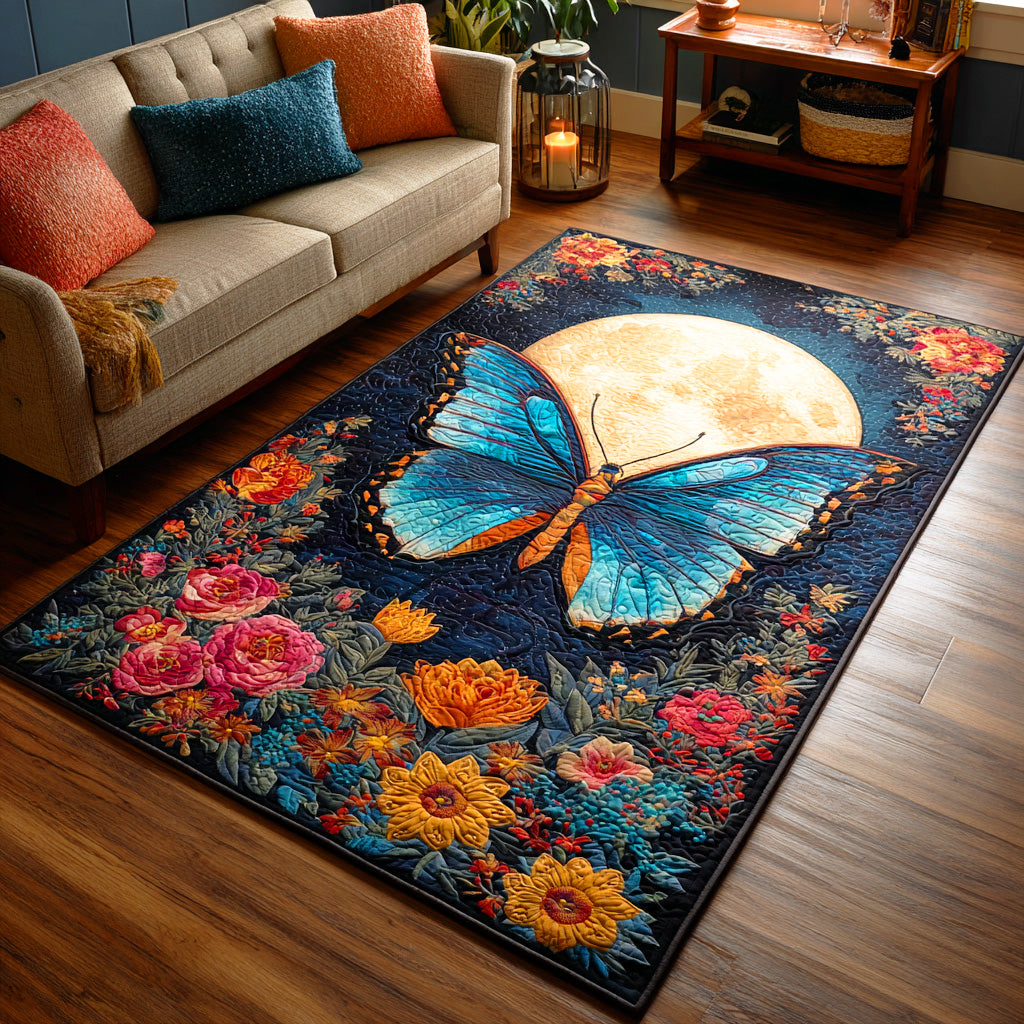 Twilight Butterfly area rug in a living room