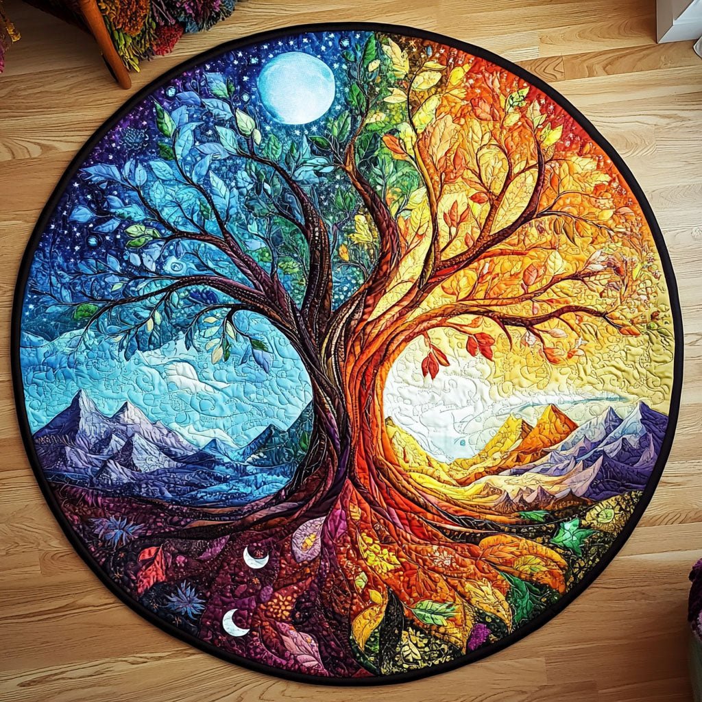 Twilight Canopy Round Mat Rug - washable non-slip printed rug