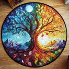 Twilight Canopy Round Mat Rug - washable non-slip printed rug