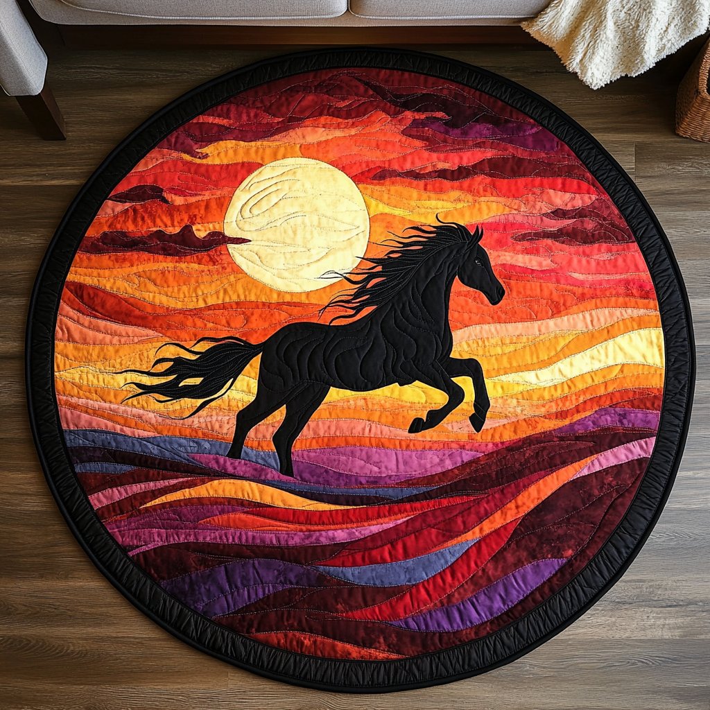 Twilight Charger Round Mat Rug - washable non-slip printed rug