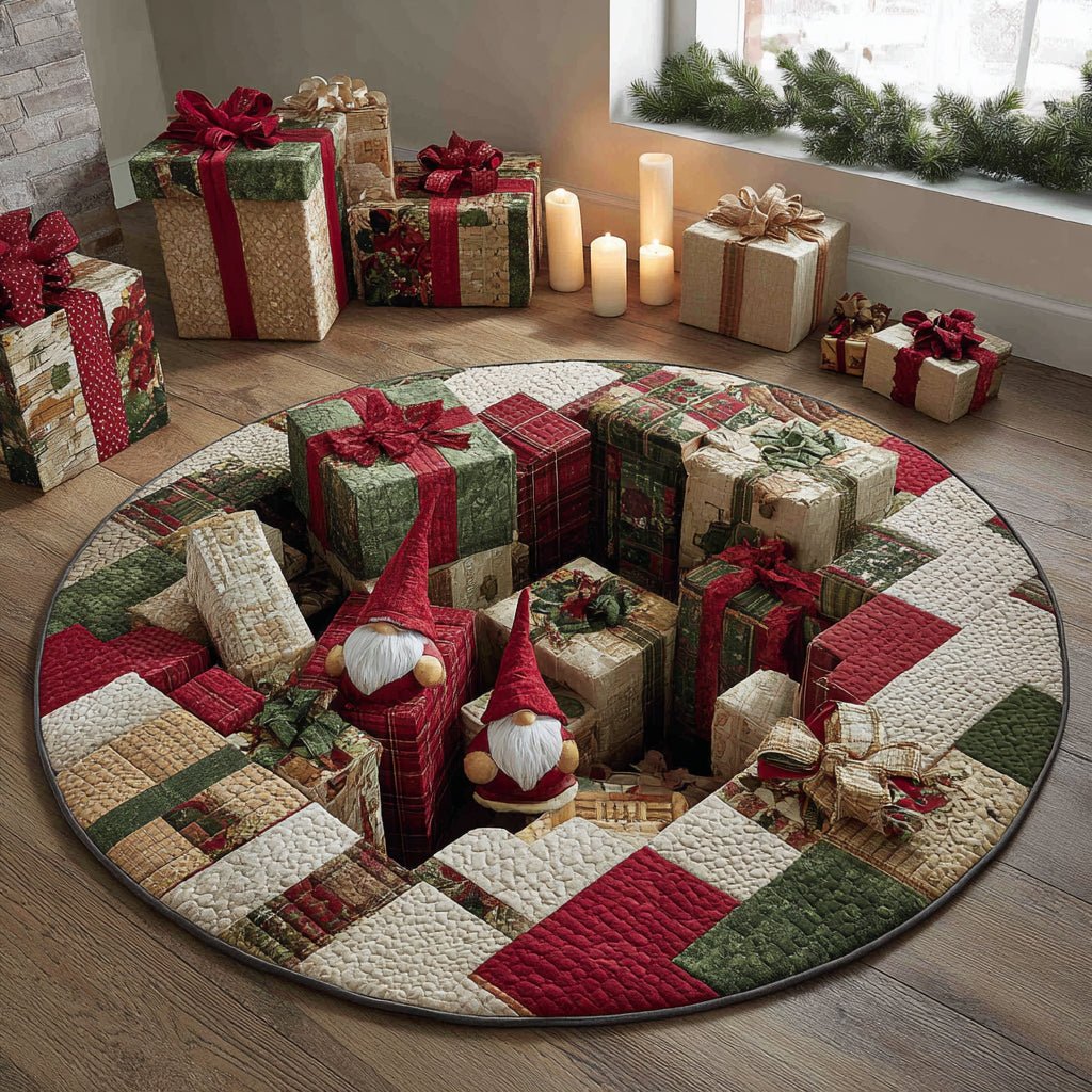Twilight Christmas Hollow Round Mat Rug - washable non-slip printed rug