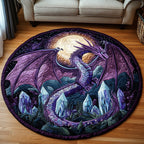 Twilight Drake Round Mat Rug - washable non-slip printed rug