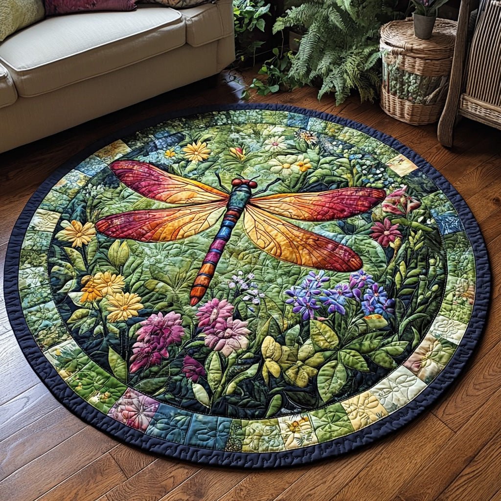 Twilight Flight Round Mat Rug - washable non-slip printed rug
