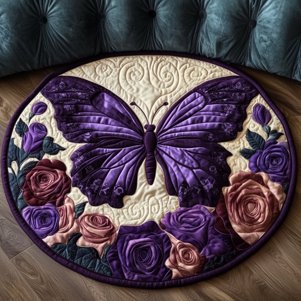 Twilight Flutter Round Mat Rug - Nature Design | Serene Home Decor