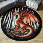 Twilight Fury Round Mat Rug - washable non-slip printed rug