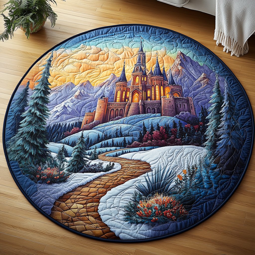Twilight Haven Round Mat Rug - washable non-slip printed rug