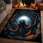 Twilight Tentacle Trap area rug in a living room