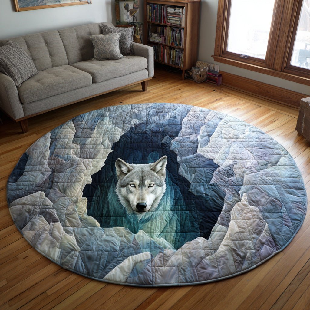 Twilight Wolf Round Mat Rug - washable non-slip printed rug