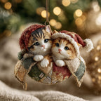 Twin Paw Surprise Christmas Ornament