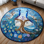 Twin Majesty Round Mat Rug - washable non-slip printed rug