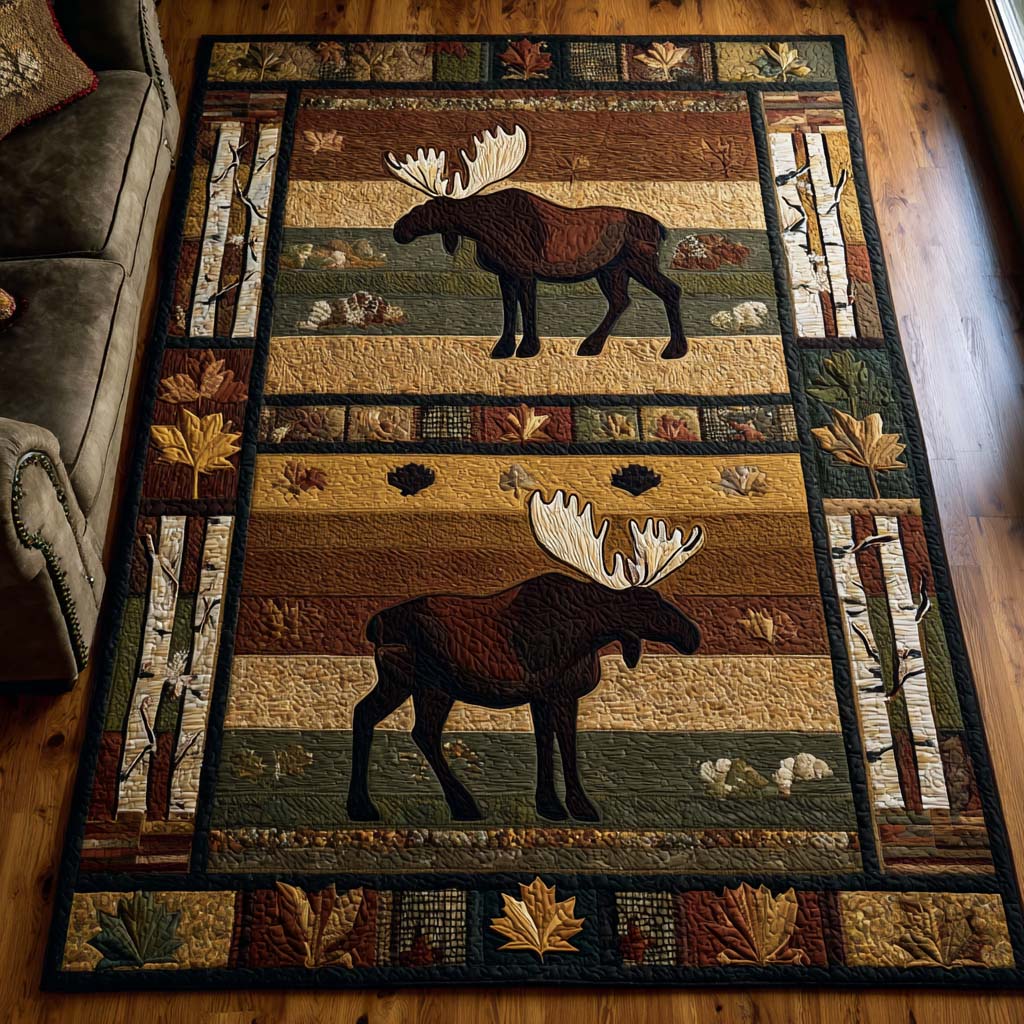 Twin Moose area rug in a living room