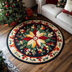 Twinkling Lights Round Mat Rug - washable non-slip printed rug