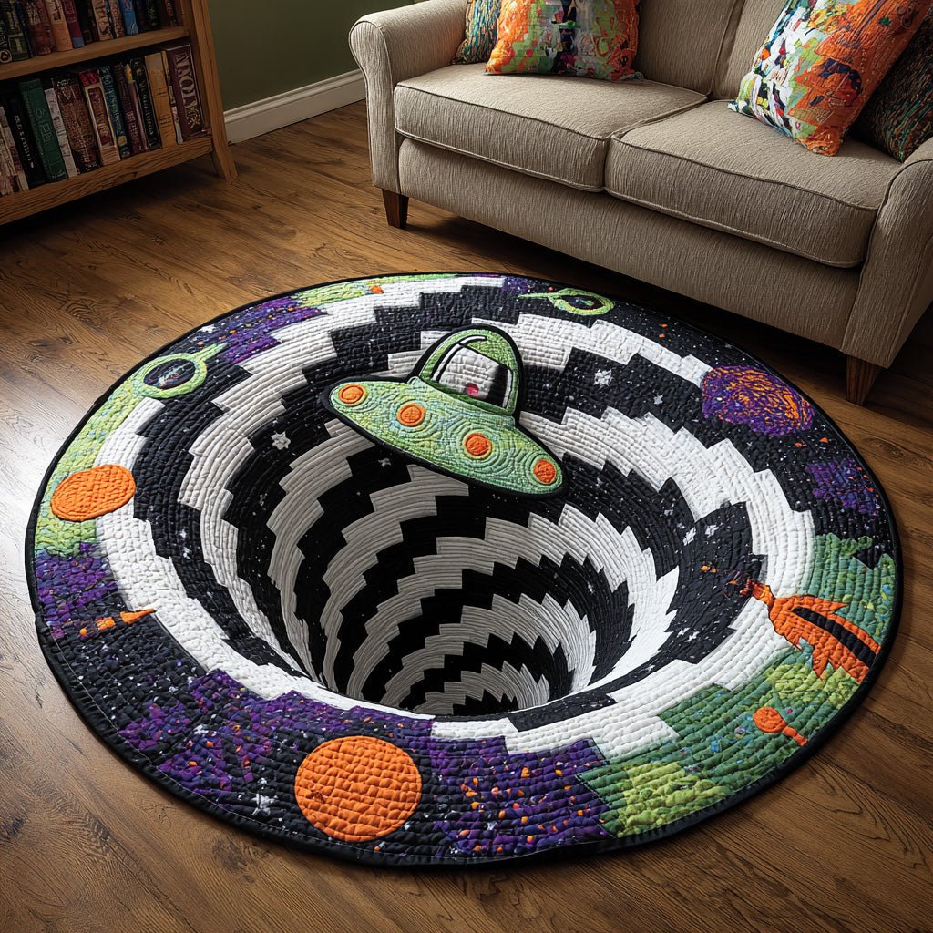 UFO Spiral Round Mat Rug - washable non-slip printed rug