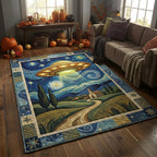 UFO Starry Night area rug in a living room