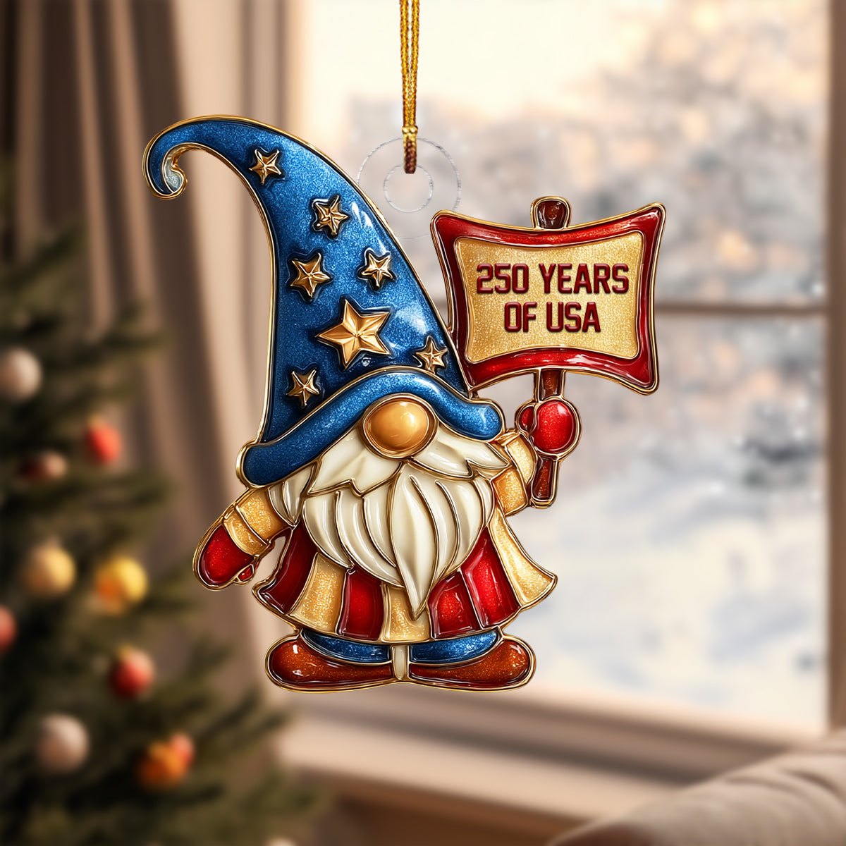 Usa 250th Anniversary Gnome Christmas Ornament