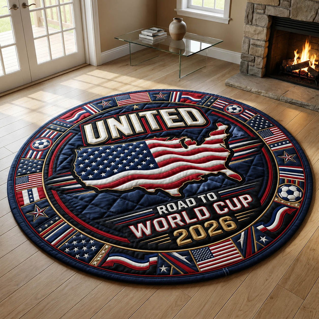 USA World Cup Round Mat Rug - Nature Design | Serene Home Decor