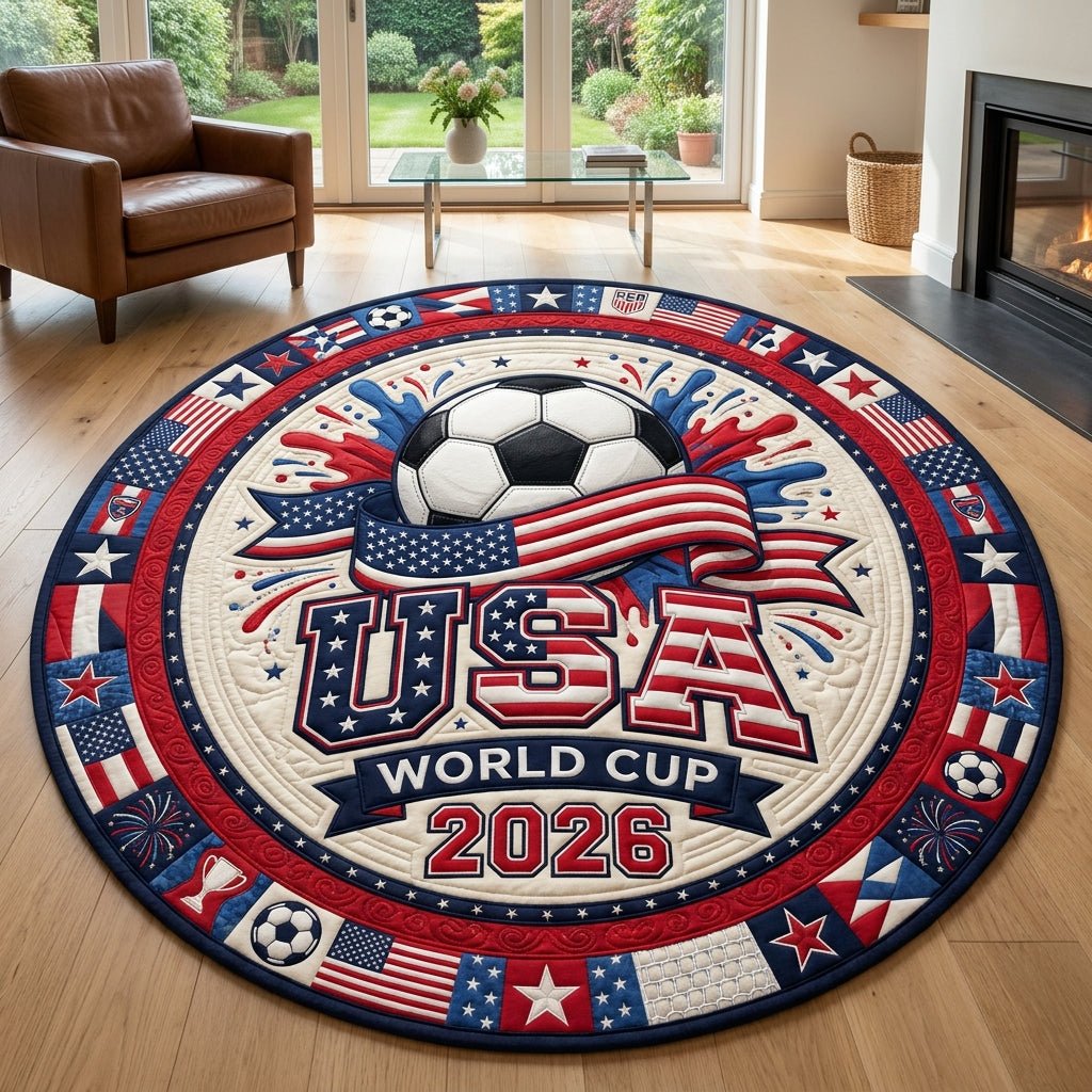 USA Worldcup Round Mat Rug - Nature Design | Serene Home Decor