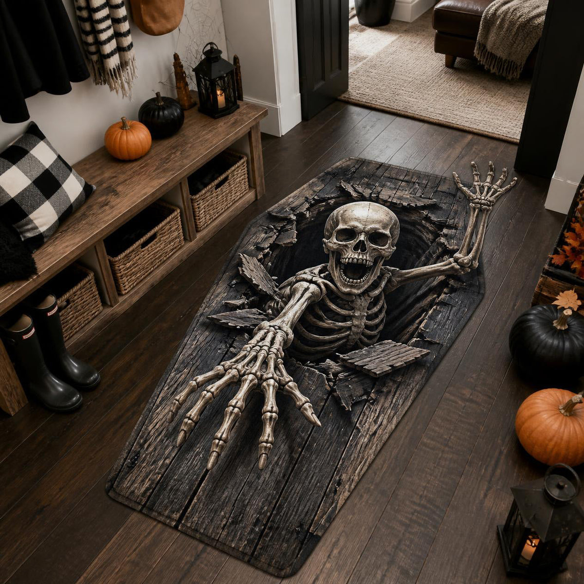 Undead Rising Custom Shape Area Rug - Nature Design | Die-Cut Non-Slip Rug - washable non-slip printed rug