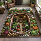 Underground Harvest Cellar area rug in a living room