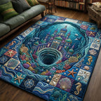 Underwater Atlantis area rug in a living room