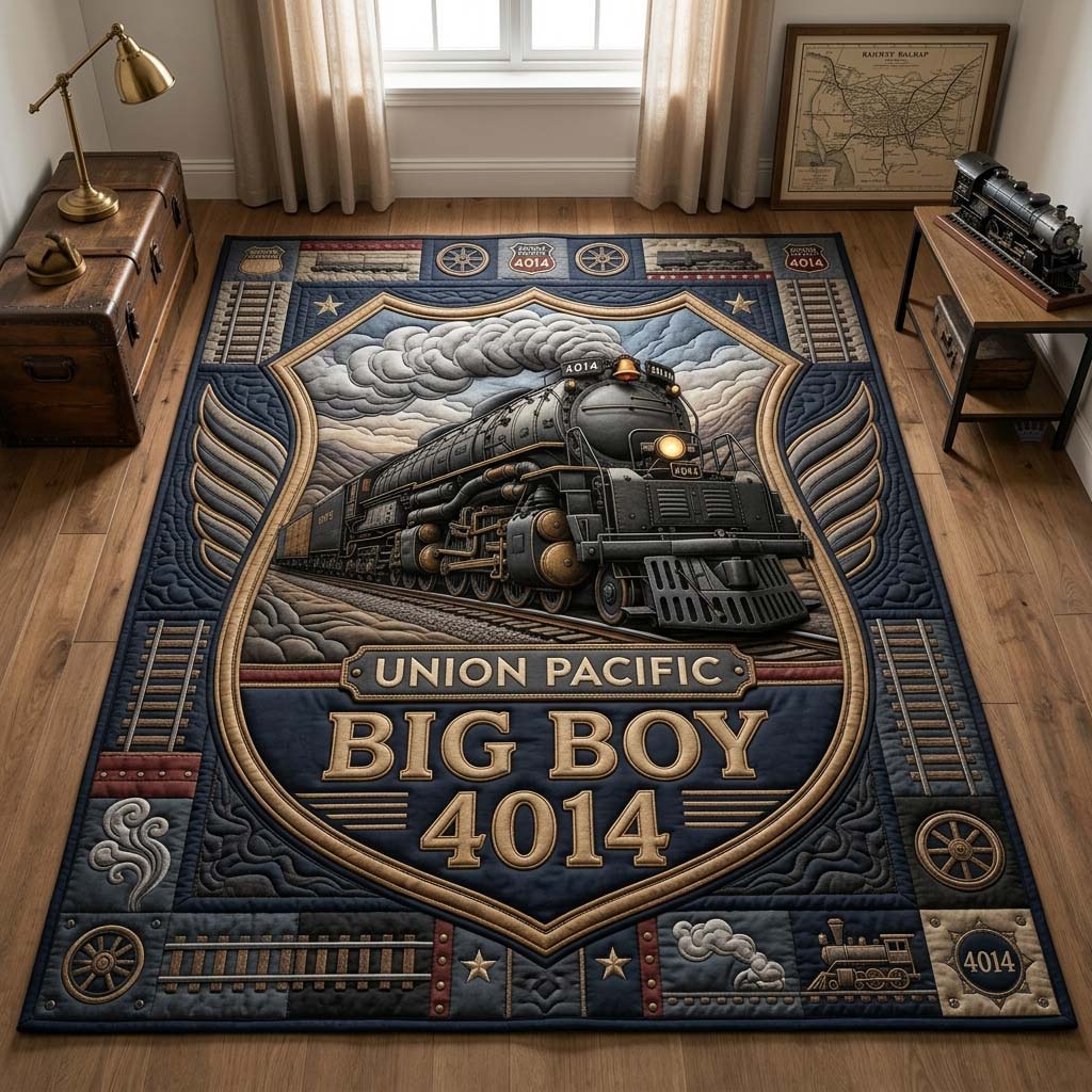 Union Pacific 4014 area rug in a living room