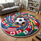 United By Soccer Round Mat Rug - washable non-slip printed rug