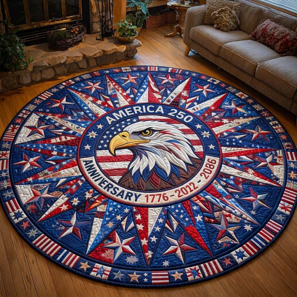 United Icons (Design 3) Round Mat Rug - washable non-slip printed rug