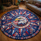 United Icons (Design 3) Round Mat Rug - washable non-slip printed rug