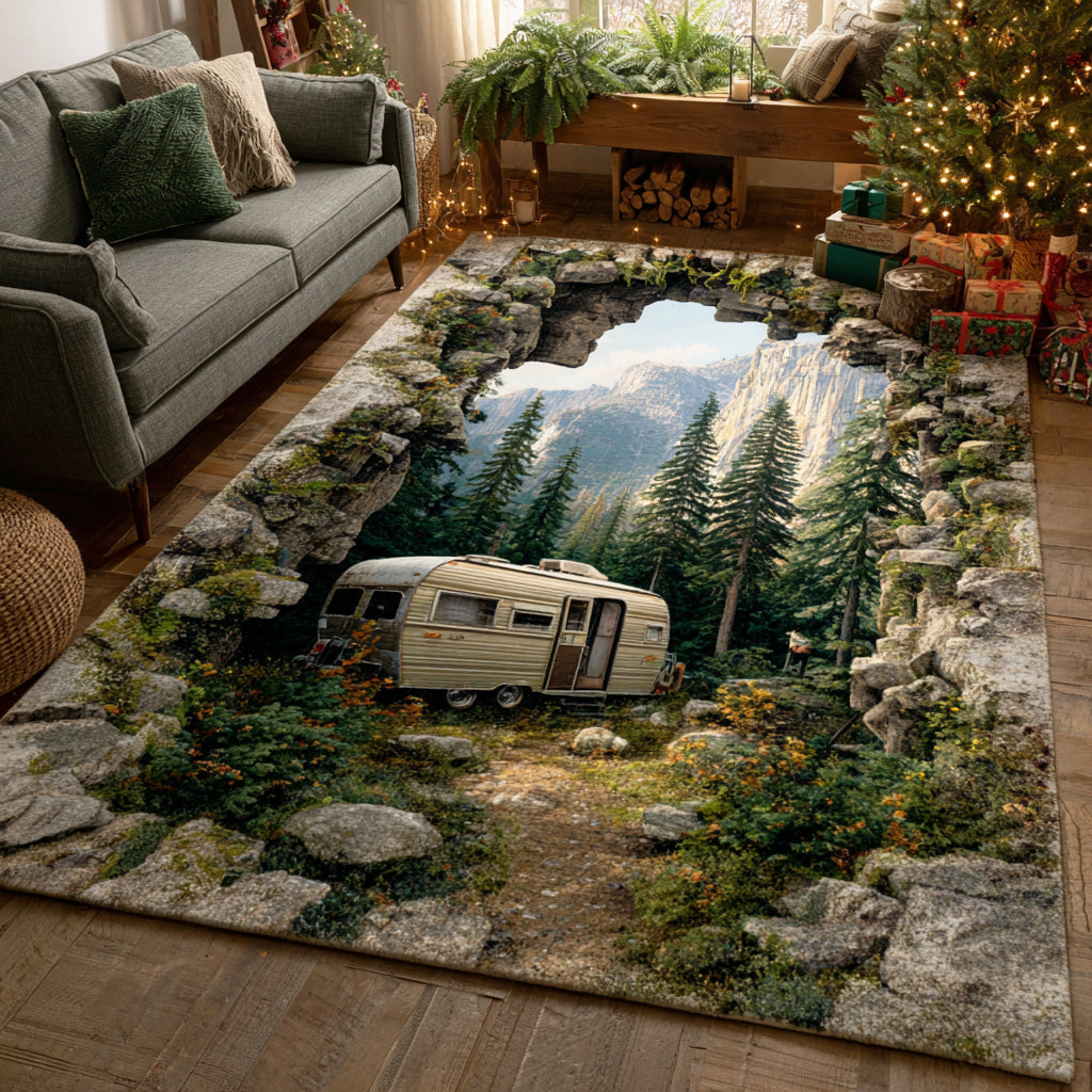 Valley Trek area rug in a living room