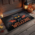 Vampire Black Cat Doormat - Cute Animal Design | Printed Welcome Doormat