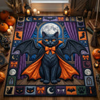Vampire Cat Night area rug in a living room