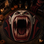 Vampire Gaze Round Mat Rug - washable non-slip printed rug
