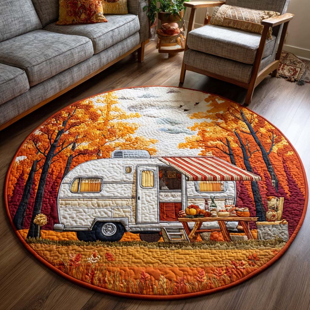 Vanventure Round Mat Rug - washable non-slip printed rug