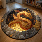 Vault of Embers Round Mat Rug - washable non-slip printed rug