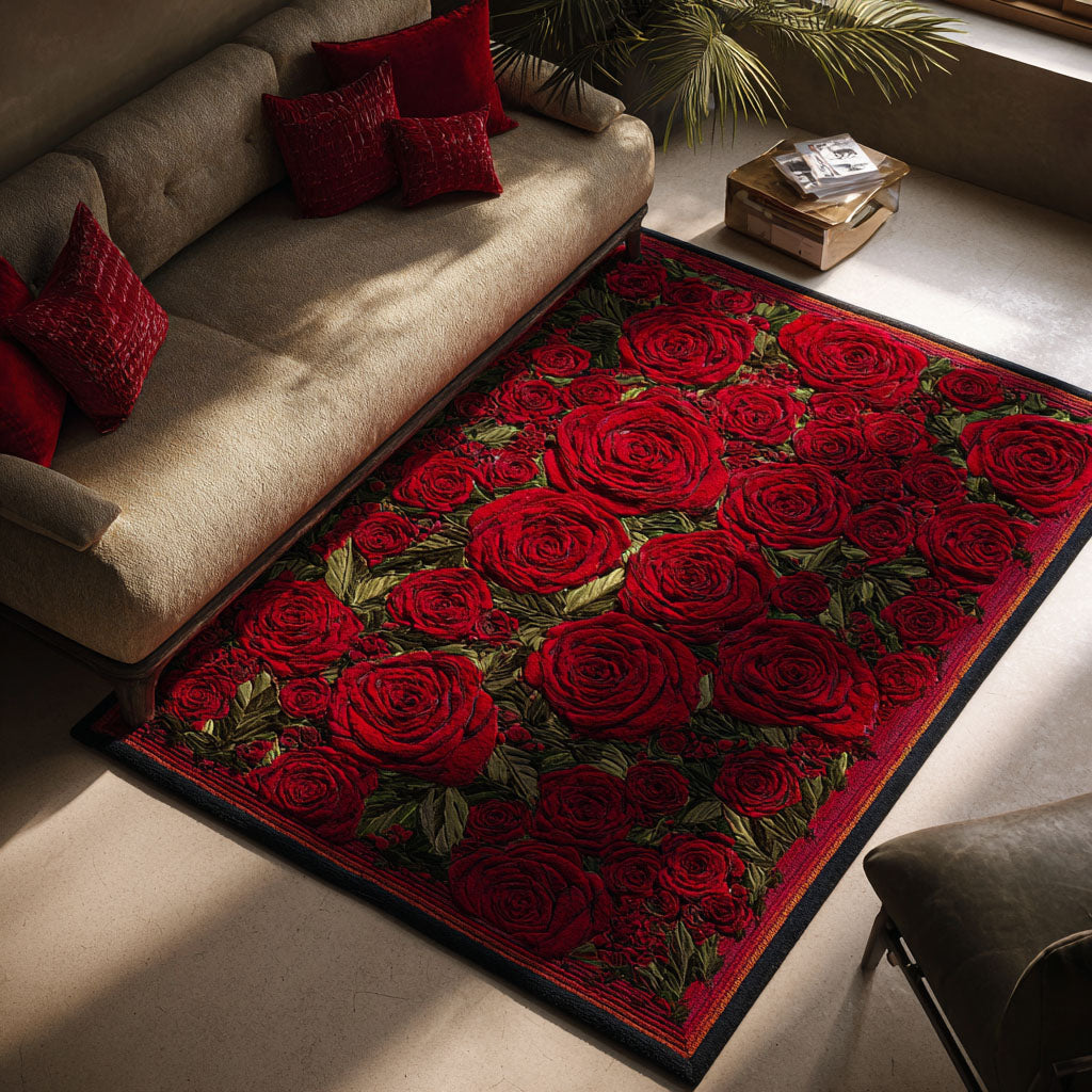 Velvet Garden area rug in a living room