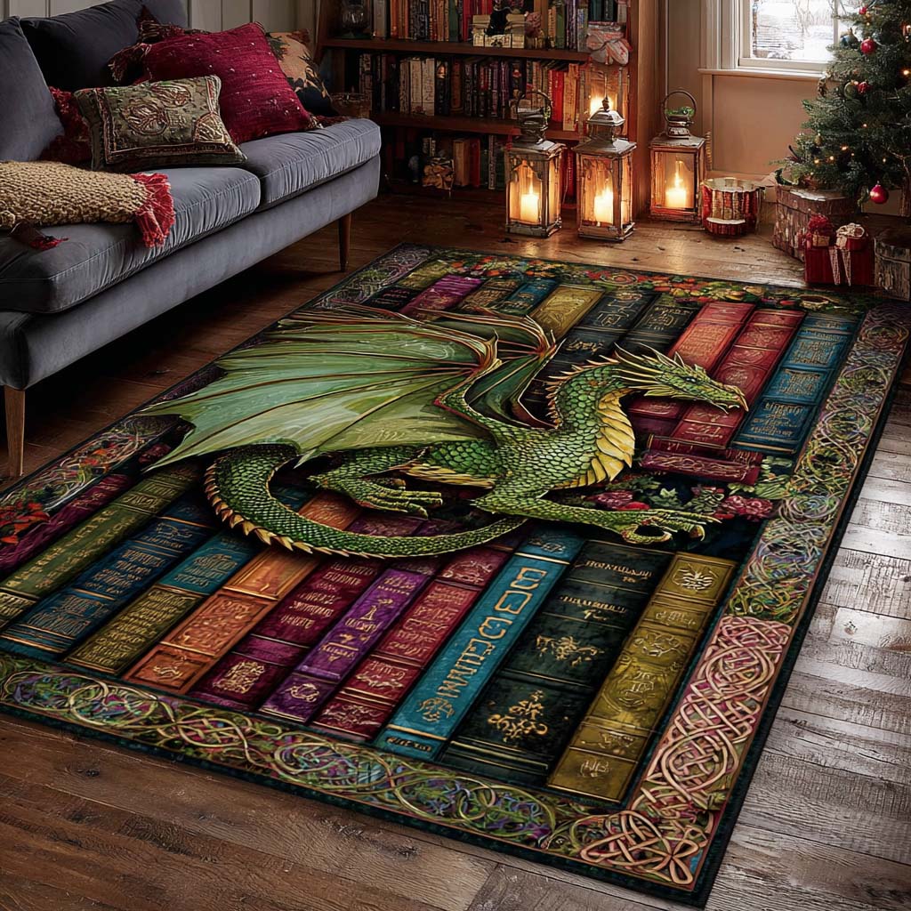 Verdant Forest Warden area rug in a living room