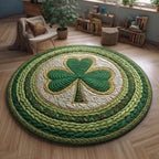 Verdant Knot Round Mat Rug - washable non-slip printed rug
