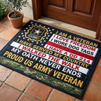 Veteran Pride Doormat - Patriotic Design | Printed Welcome Doormat