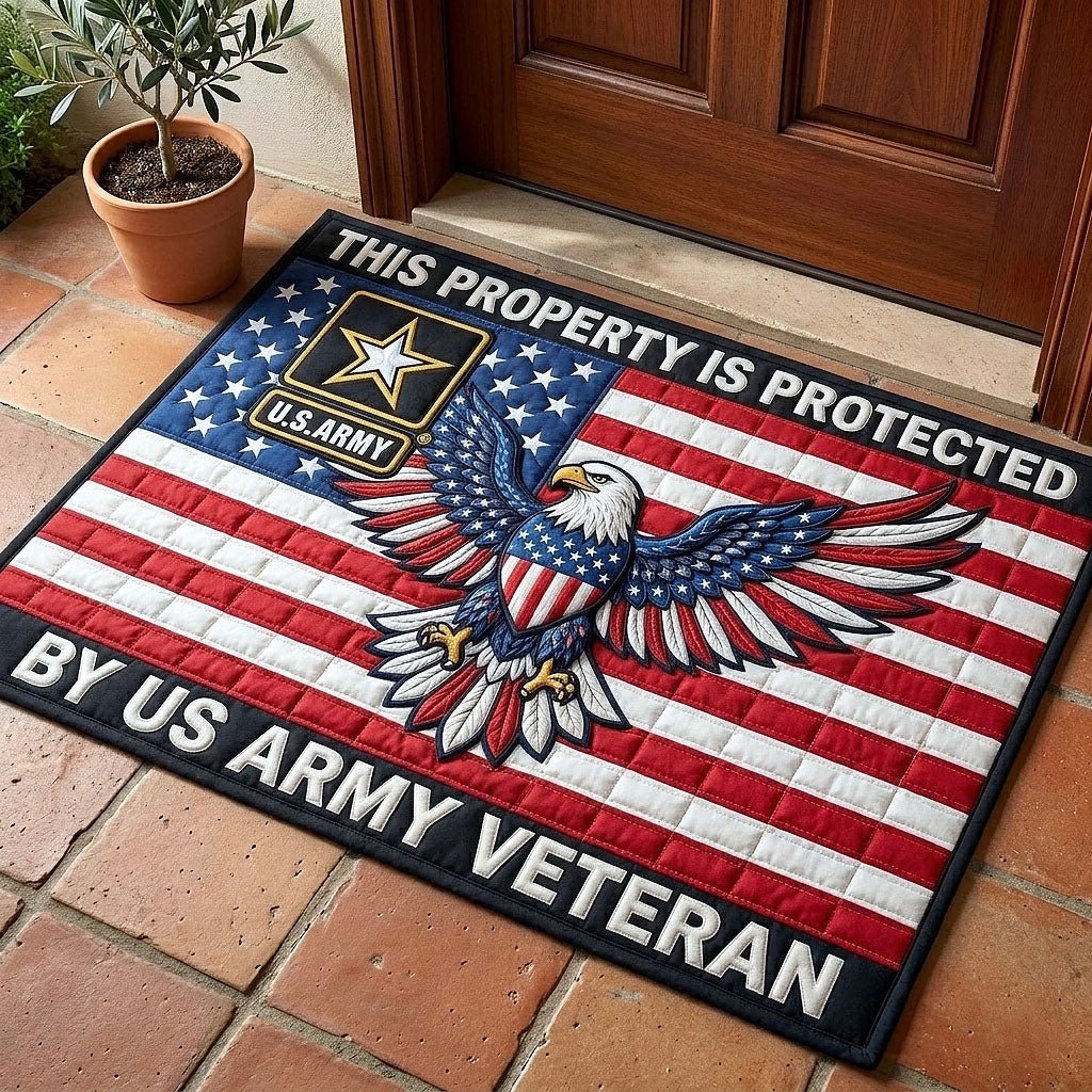 Veteran Pride Doormat - Patriotic Design | Printed Welcome Doormat
