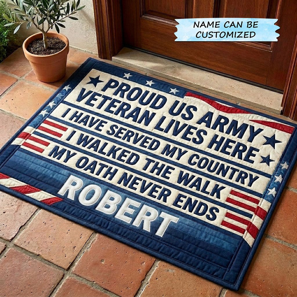 Veteran Pride QTCUZ Doormat - Patriotic Design | Printed Welcome Doormat