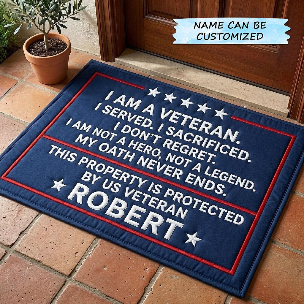 Veteran Pride QTCUZ Doormat - Patriotic Design | Printed Welcome Doormat