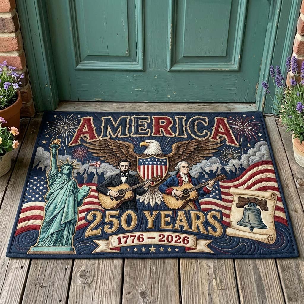 Veteran Tribute Doormat - Patriotic Design | Printed Welcome Doormat