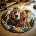 Vibrant Bear Round Mat Rug - washable non-slip printed rug